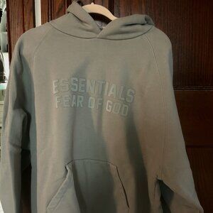 Essentials Hoodie Green/Gray X-Large